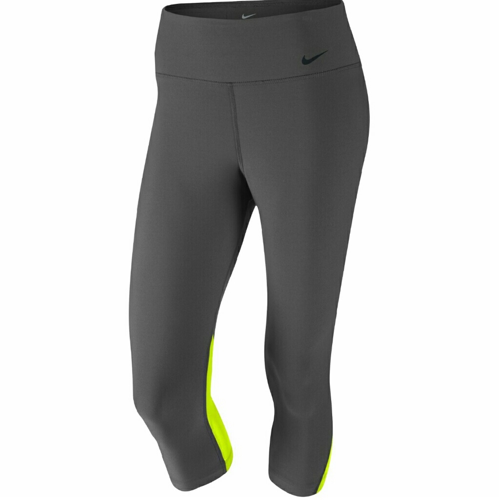 NWT Nike V-Shape Gray/ Neon Legend Tight- Fit Capri Size XL